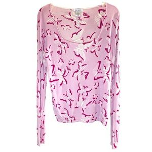 Eric Scot  EUC pink with pink butterfly sweater. Size medium